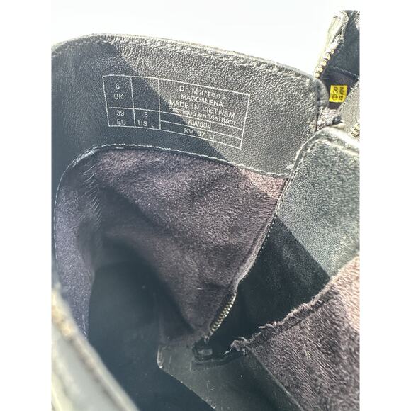 Dr Martens Magdalena Black Leather Boots Chunky Platform Block Heel Goth Size 8 - Picture 10 of 10